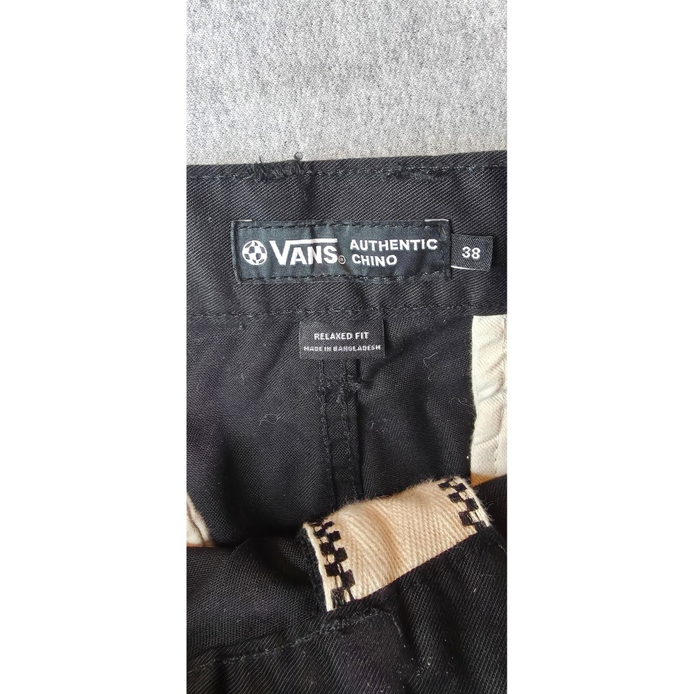 Vans Authentic Chino Relaxed Fit Black Pants VN0A5FJ8BLK Mens 38x32 NWT - Picture 6 of 7